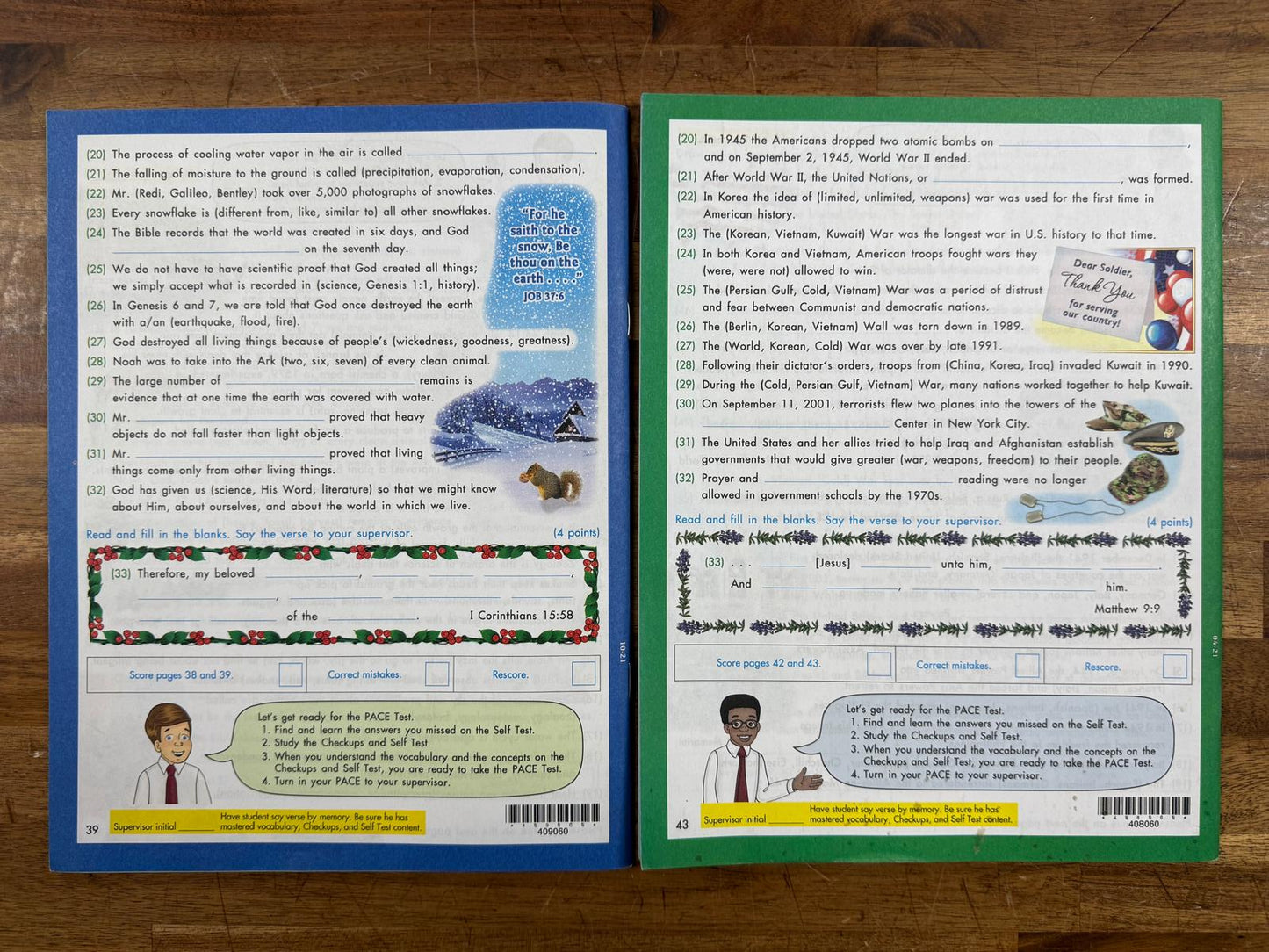 ACE PACEs 1060 SET: Science, Social Studies, Word Building (Like New)
