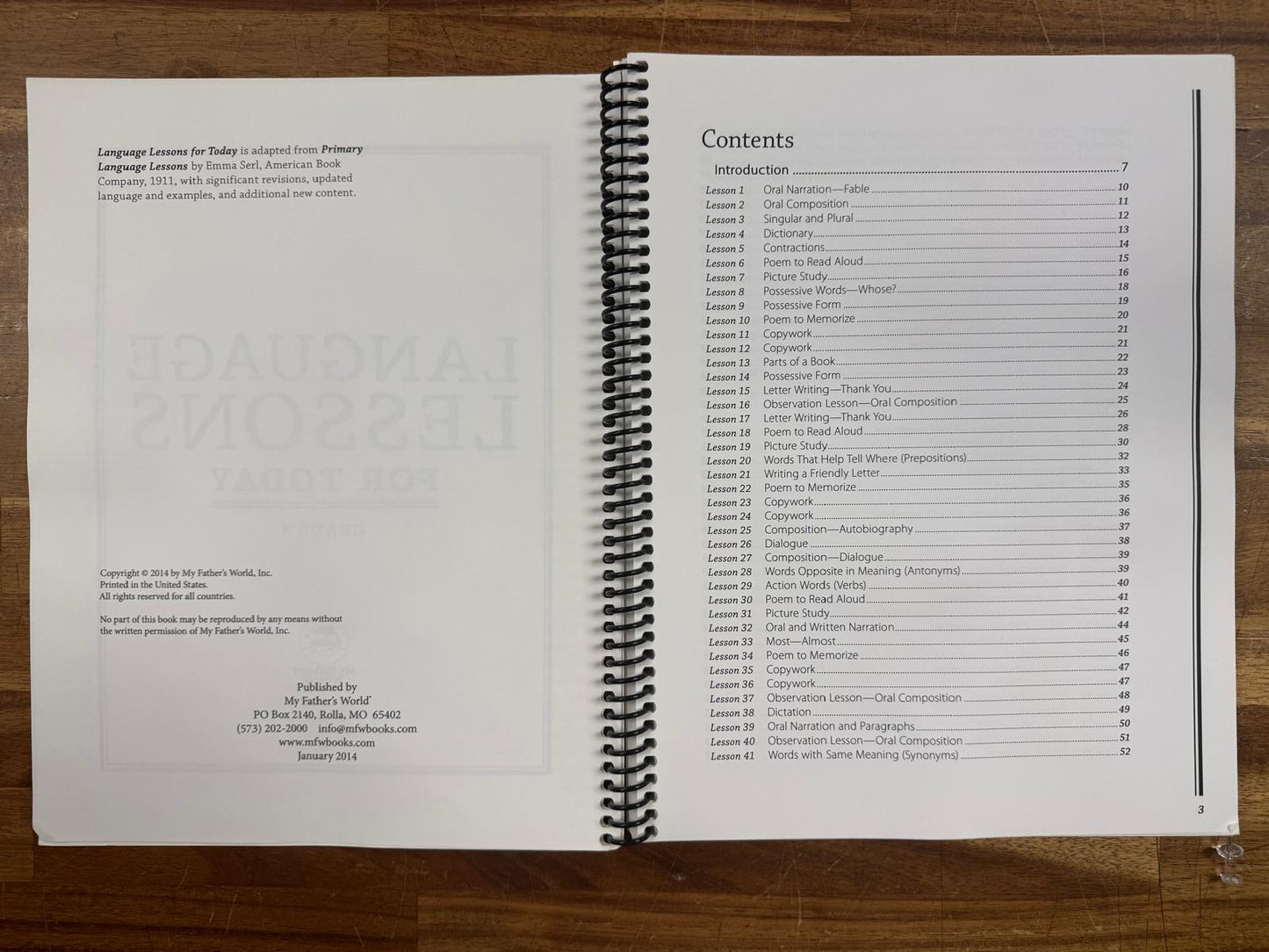 MFW Language Lessons for Today Grade 3 (Good & Clean)