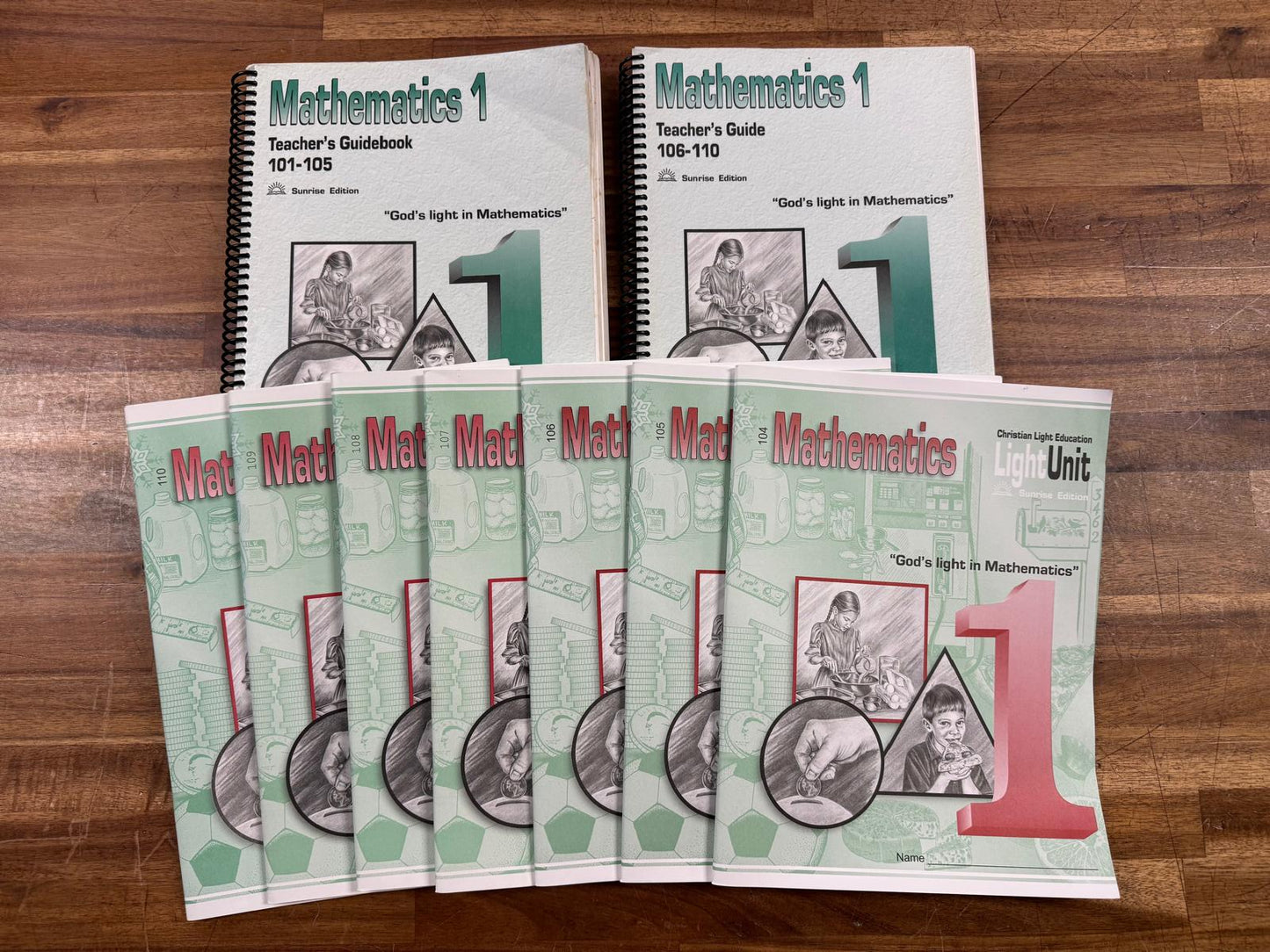 CLE Math Sunrise Ed Teacher Guide 101-110 & 7 Light Units 104-110