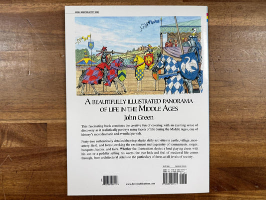 Dover History Life in a Medieval Castle & Village Coloring Book (Like New)