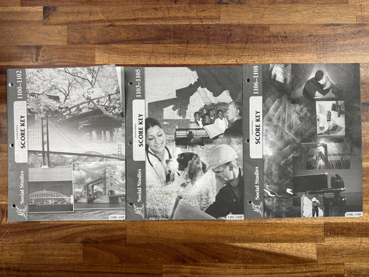 ACE Pace Social Studies 4th Edition Score Keys 1100-1108