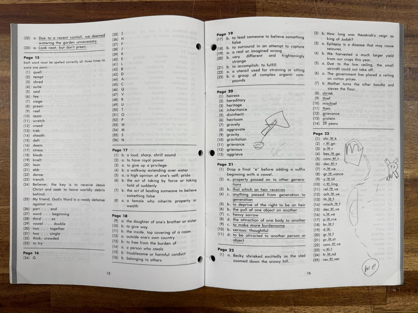 ACE Etymology Word Building 4th Ed 1097-1108 Score Key & 1097-1099 Test Key