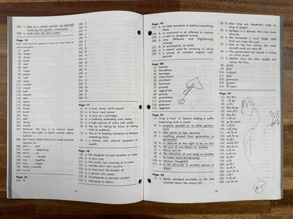 ACE Etymology Word Building 4th Ed 1097-1108 Score Key & 1097-1099 Test Key