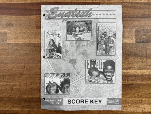 ACE Pace English I 10-12 1106-1108 Score Key