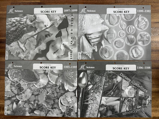 ACE Science 4th Ed 1097-1108 Score Key & 1097-1099 Test Key
