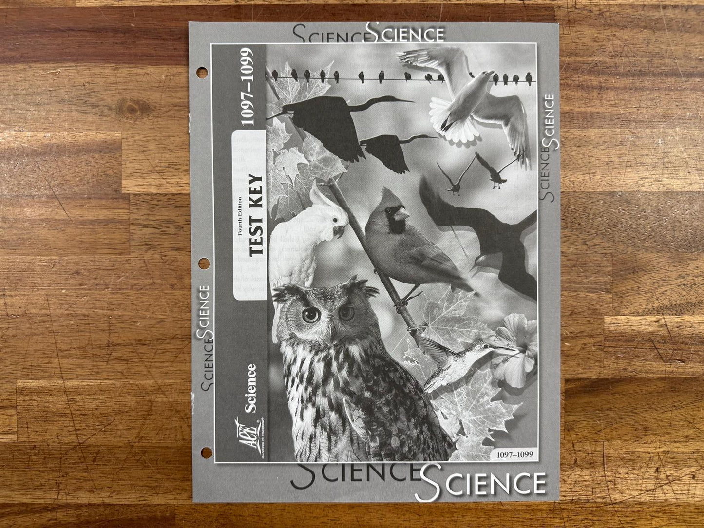 ACE Science 4th Ed 1097-1108 Score Key & 1097-1099 Test Key