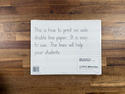 Learning without Tears Wide Double Line Notebook Paper (NEW)