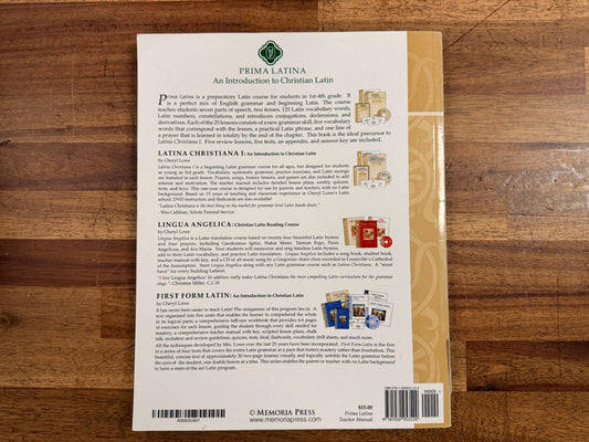 Prima Latina Teacher Manual 2nd Ed Memoria Press