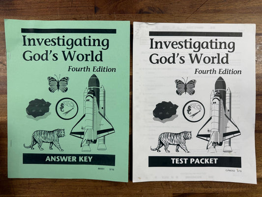 Investigating God's World 4th Ed Test Packet & Answer Key
