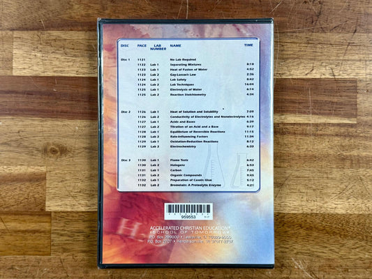 ACE School of Tomorrow Chemistry Labs DVD Set (NEW)