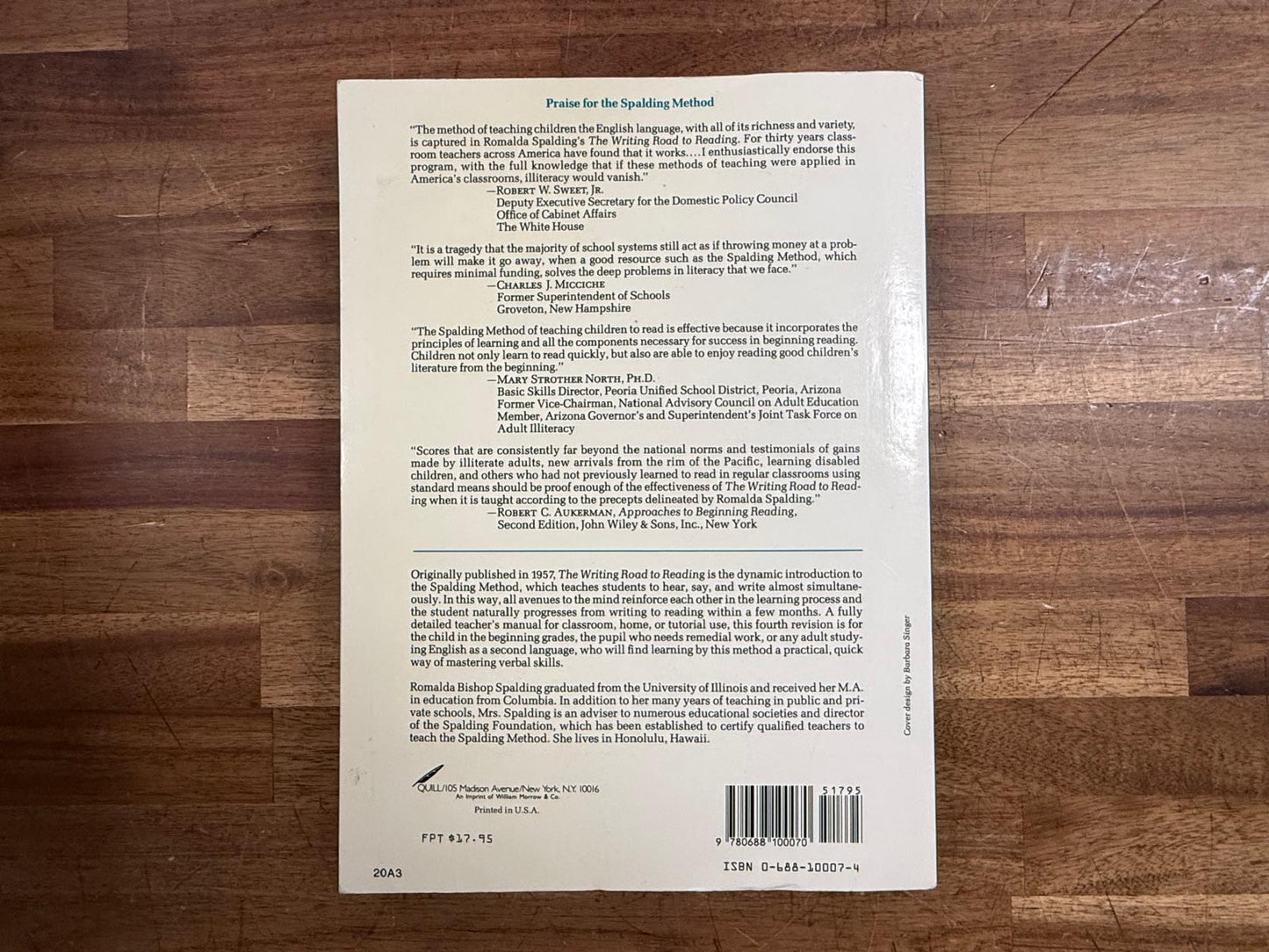 The Writing Road to Reading - Spalding (VG)