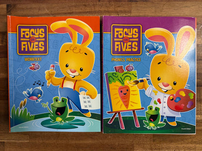 BJU Focus on Fives K5 4th Ed SET: Worktext, Phonics, Readers, Cards...