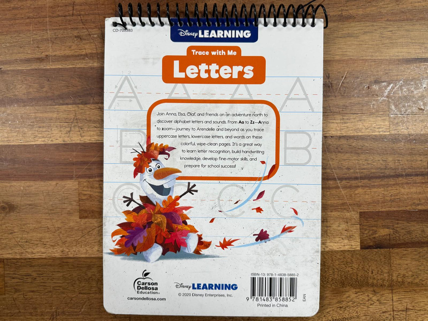 Trace with Me Disney Learning Frozen 2 Letters & Alphabet