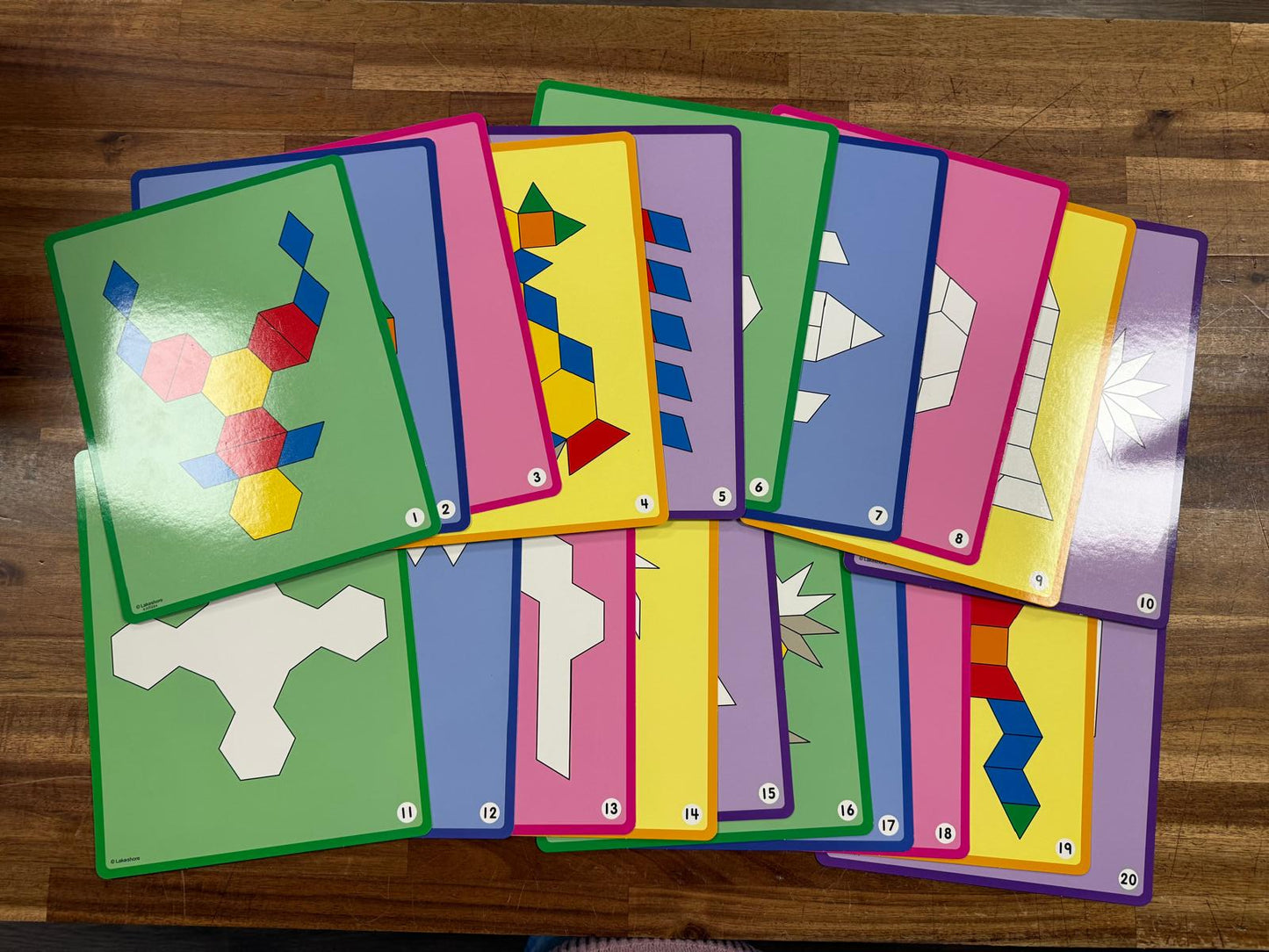 Lakeshore Pattern Blocks Design Cards Laminated (Like New)