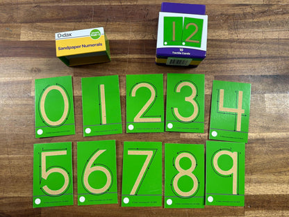 Didax Sandpaper Numerals 0-9 10 Tactile Cards PreK-2 (VG)