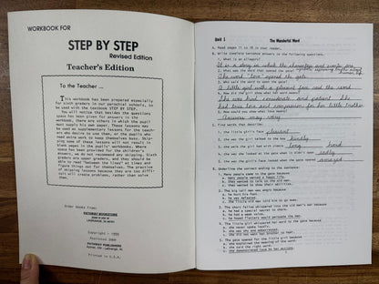 Pathway Reading Grade 6 Step by Step + Teacher Ed Workbook