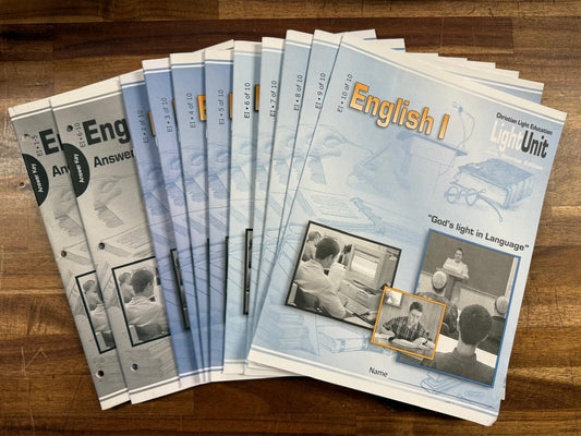 CLE English I Light Units 2-10 & Answer Keys SET (Like New)