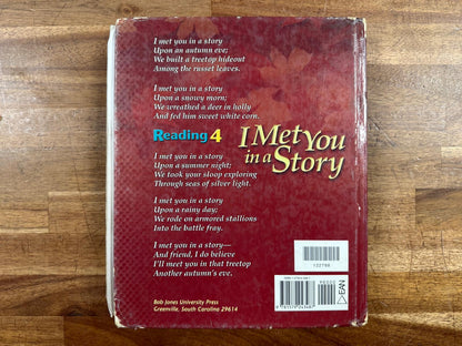 BJU Reading 4 2nd Ed I Met You In A Story Student Text HC