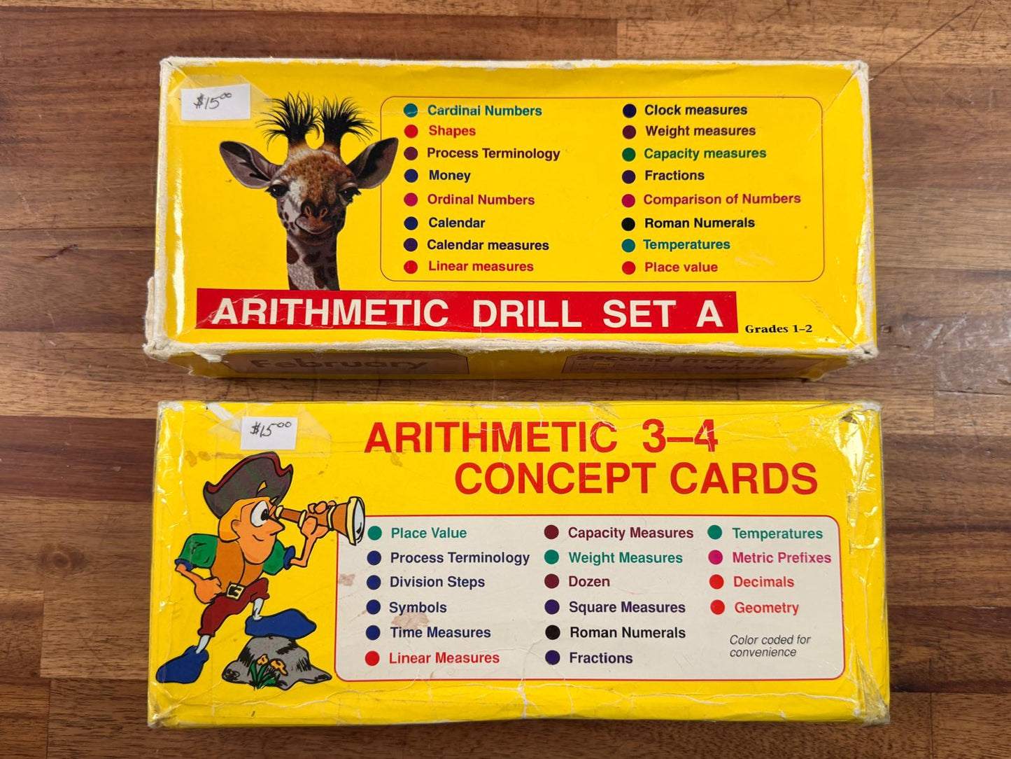 Abeka Arithmetic Drill Card SET of 2 (Gr. 1-4)