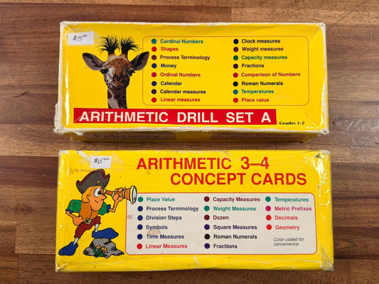 Abeka Arithmetic Drill Card SET of 2 (Gr. 1-4)