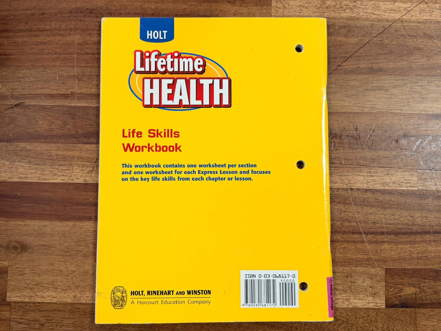 Holt Lifetime Health Life Skills Workbook
