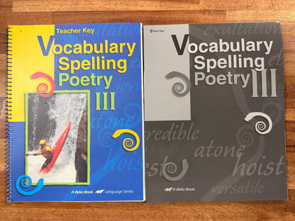 Abeka Vocab Spllng Poetry III SET - Tchr Key & Quiz Key (4th Ed)