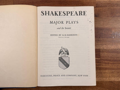 Vintage Shakespeare Major Plays and the Sonnets (1948)