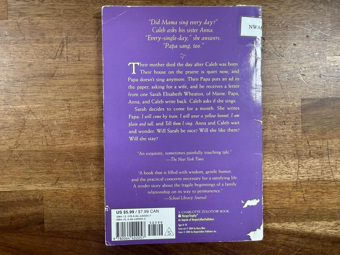 Sarah, Plain and Tall - Patricia MacLachlan (Good & Clean)