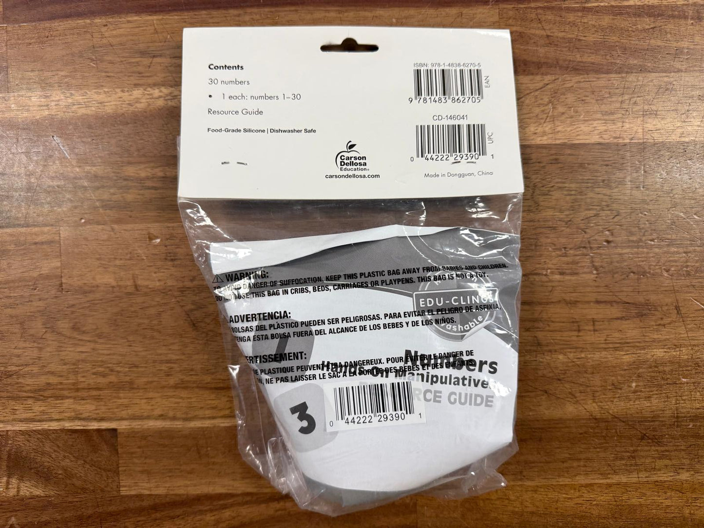 Edu-Clings Numbers Manipulatives 1–30 Math Set 30 Pieces (NEW)