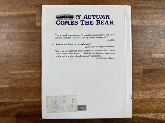 Every Autumn Comes the Bear - Jim Arnosky (HC, Good)