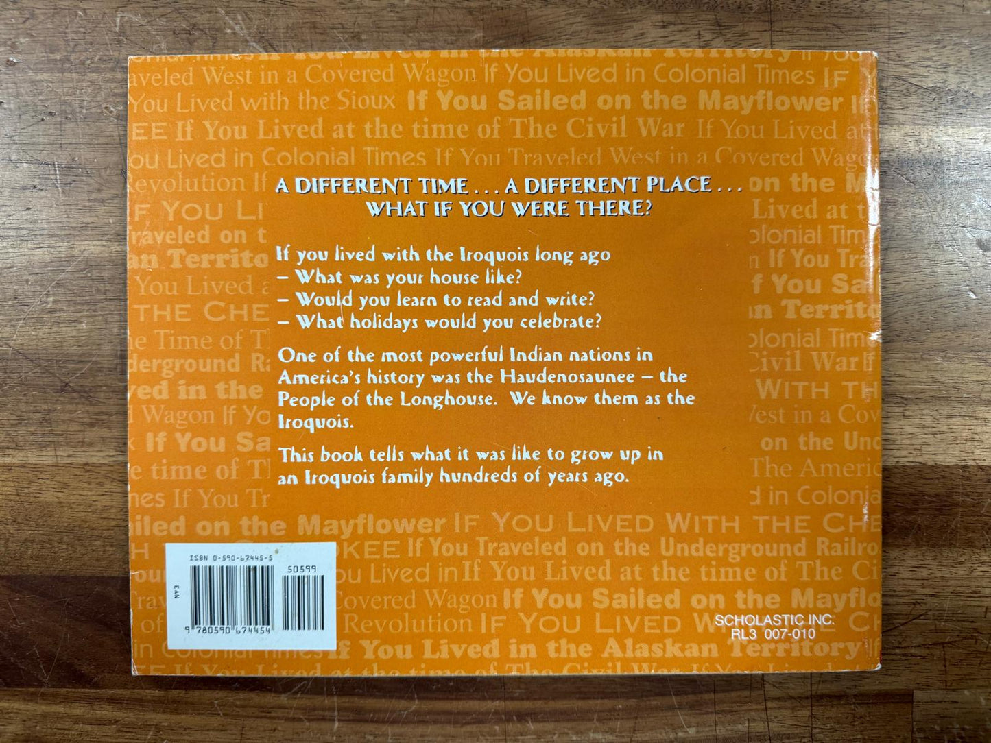 Scholastic If You Lived with the Iroquois (Good & Clean)