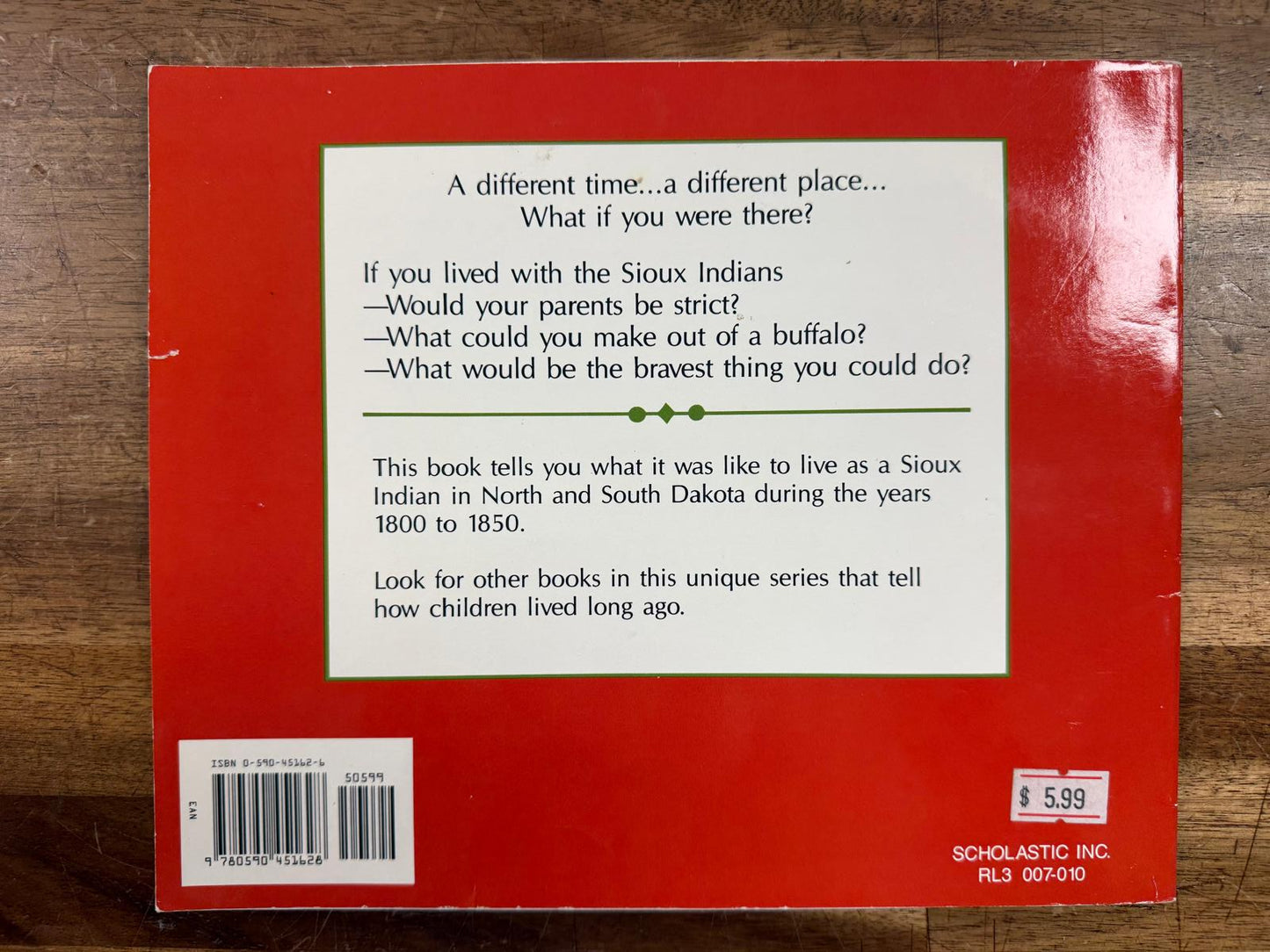 Scholastic If You Lived with the Sioux Indians (Good & Clean)