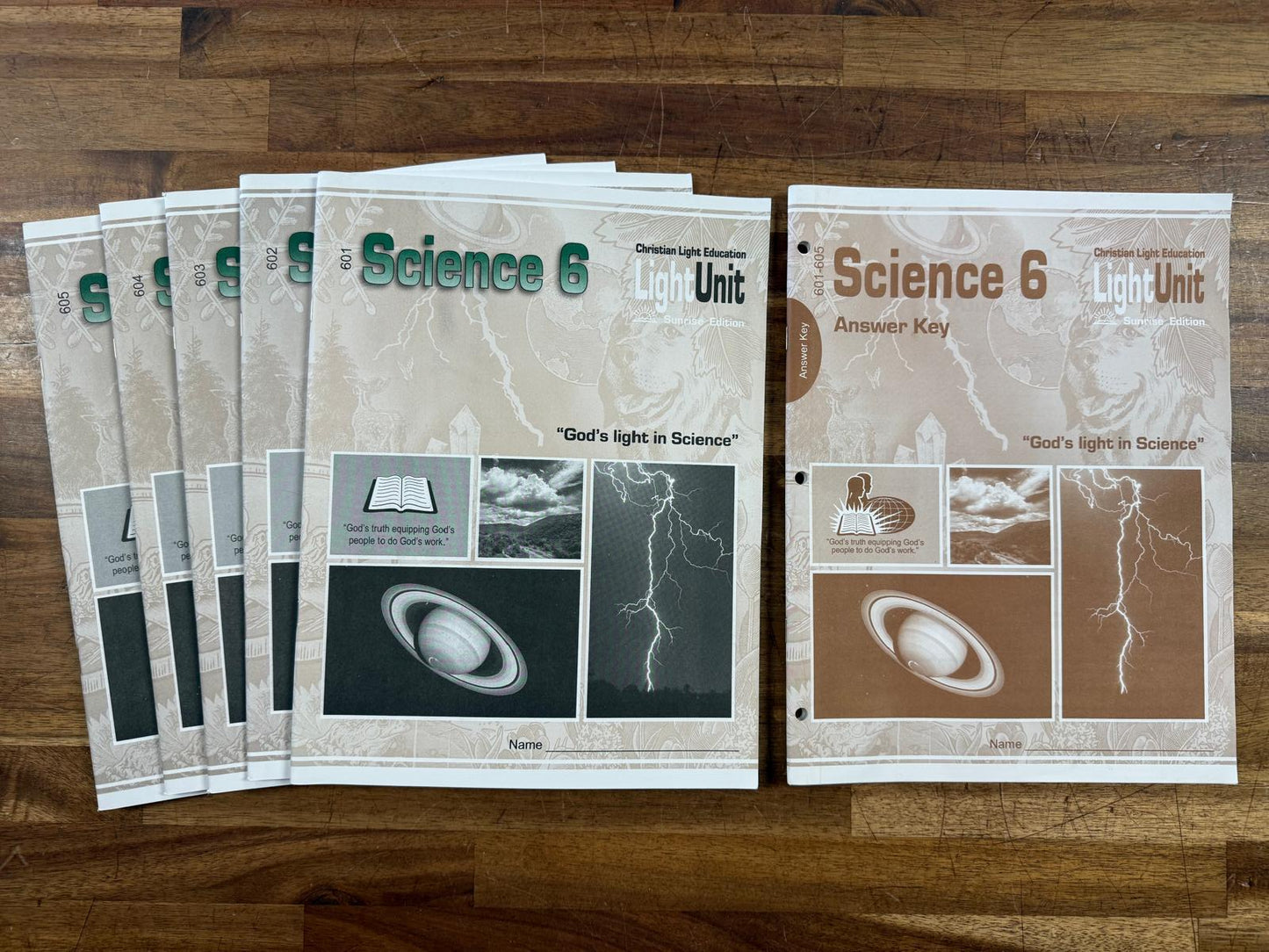 CLE Science 6 Light Units 601-605 + Answer Key (VG)