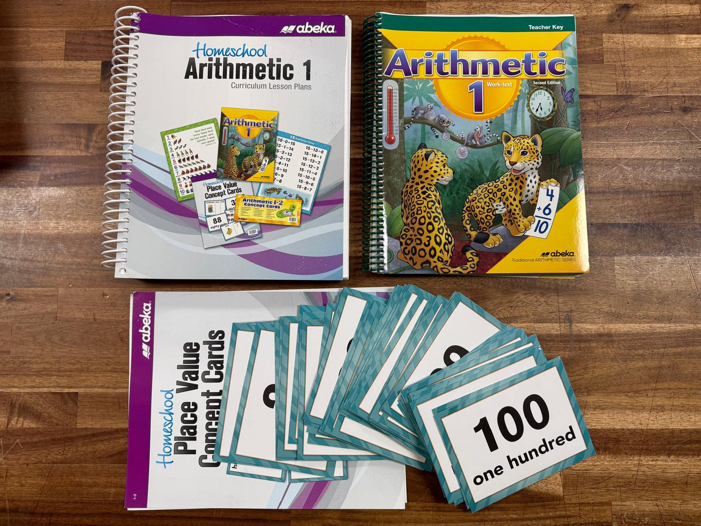 Abeka Arithmetic 1 SET Lesson Plan, Text Key, Cards (VG)