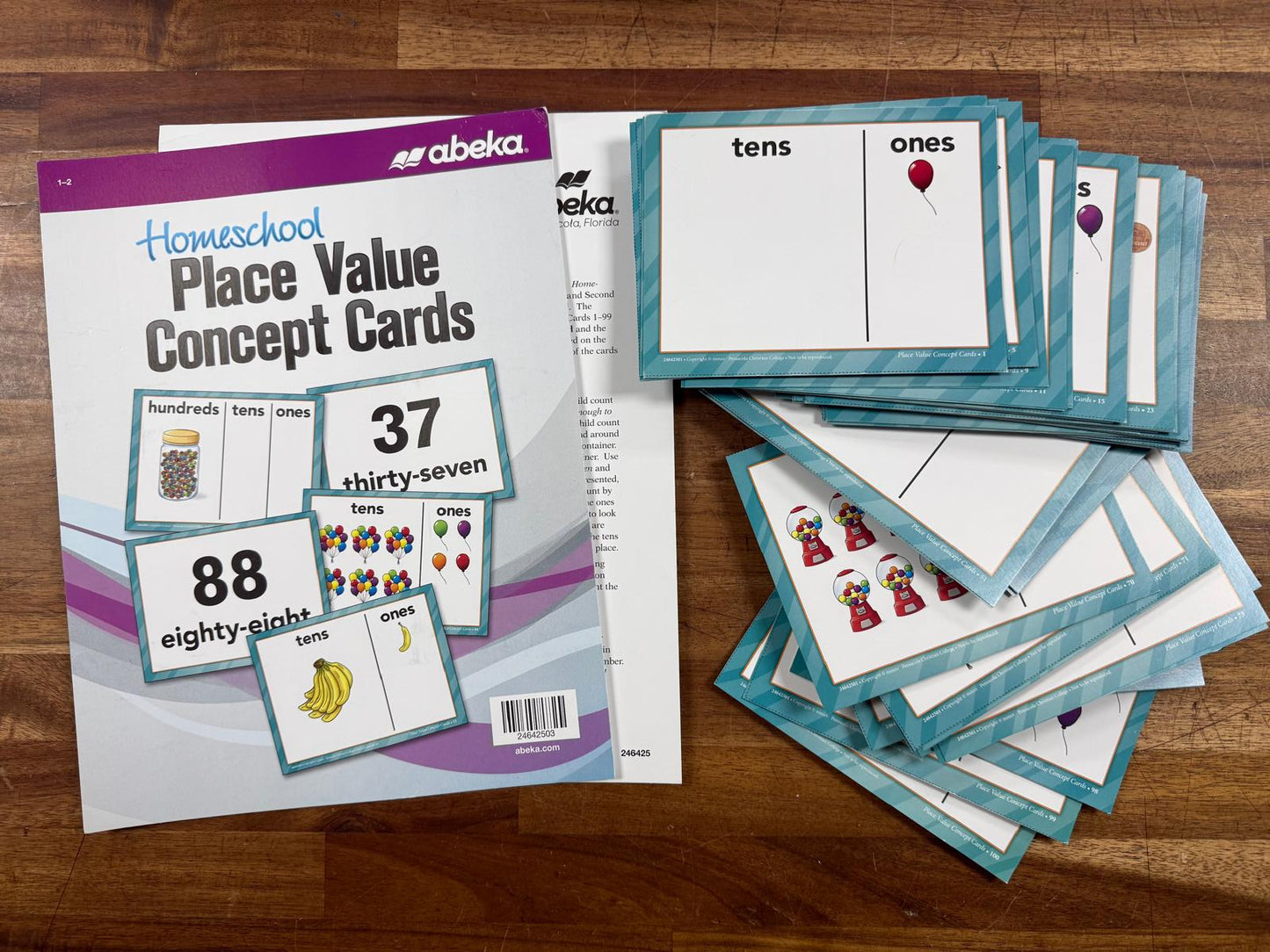 Abeka Arithmetic 1 SET Lesson Plan, Text Key, Cards (VG)
