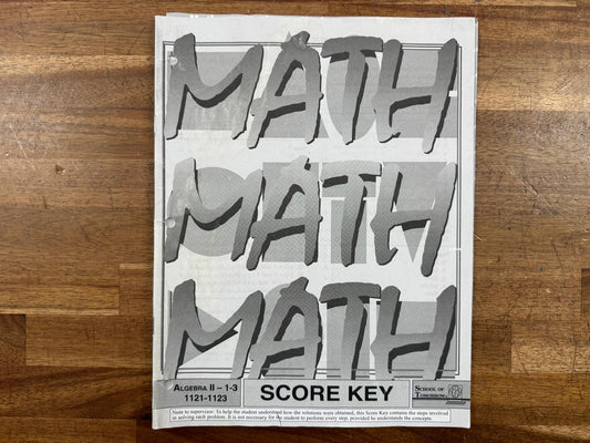 ACE PACE Algebra II: 1-3 Sore Key 1121-1123 (Good)