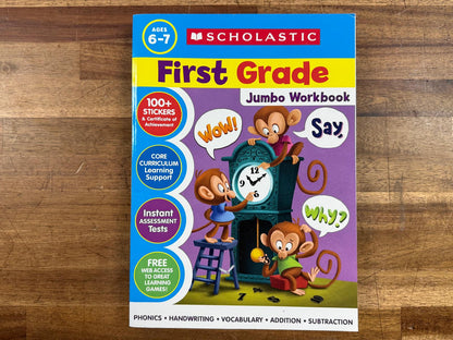 Scholastic First Grade Jumbo Workbook Ages 6-7 (Good)