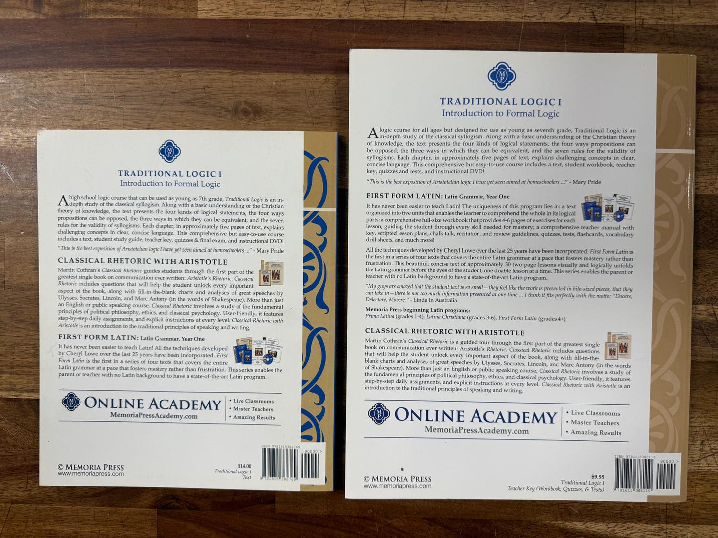 MP Traditional Logic I 2nd Ed SET Text Workbook Tests & Key