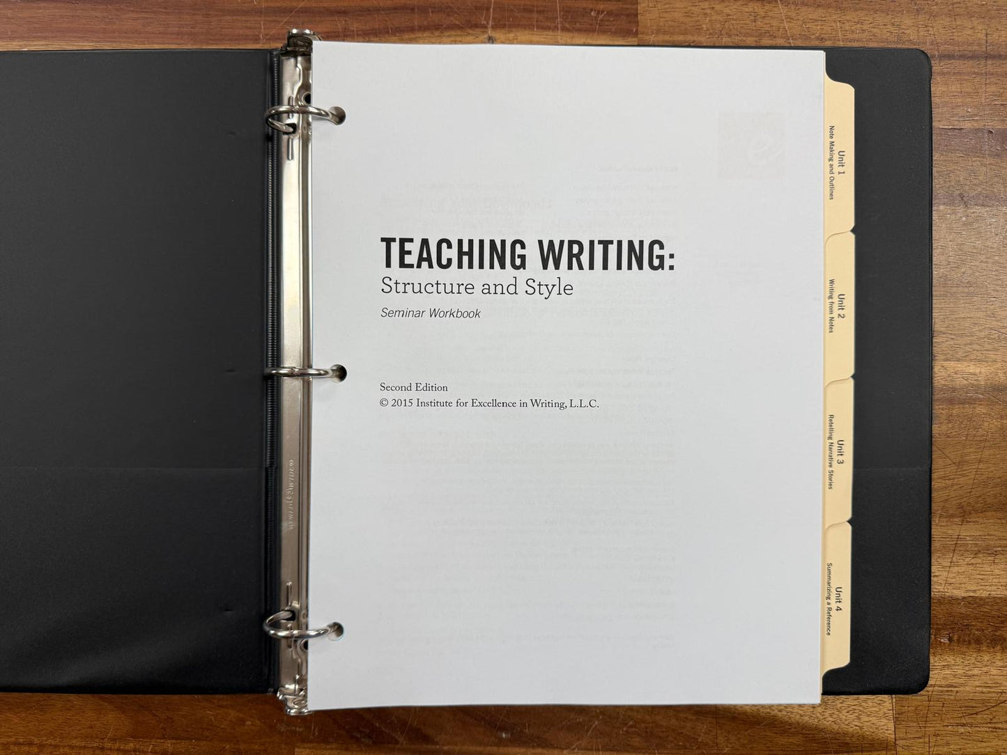 Teaching Writing Structure & Style Seminar Workbook 2nd Ed