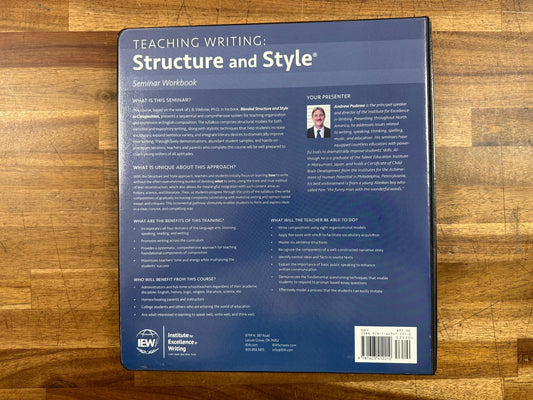 Teaching Writing Structure & Style Seminar Workbook 2nd Ed