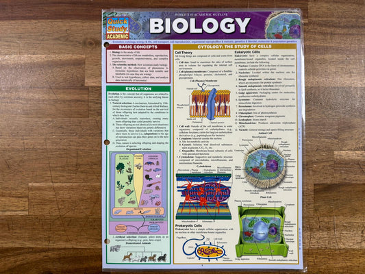 Biology Laminated Quick Study Academic Guides (Very Good)