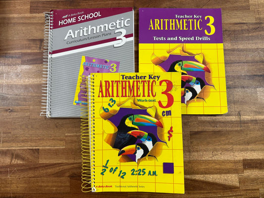Abeka Arithmetic 3 4th Ed Lesson Plans & Keys SET (VG)
