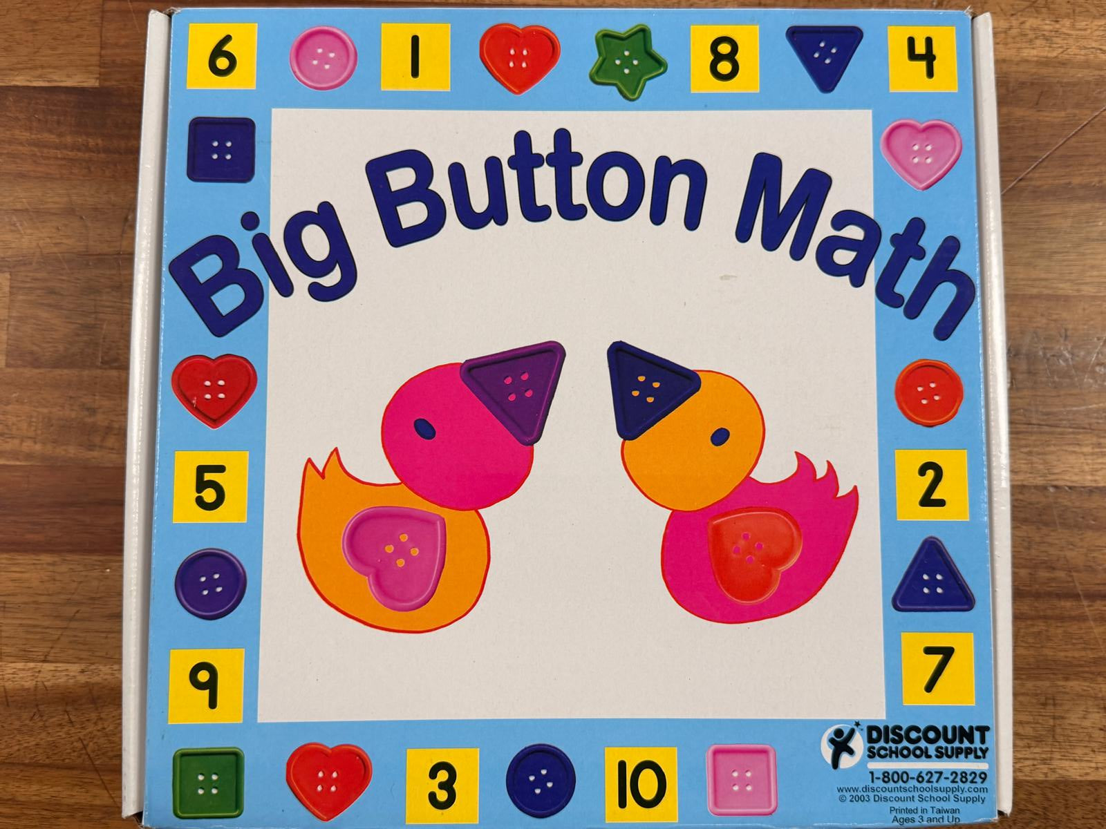 Big Button Math Game for PreK and Kindergarten