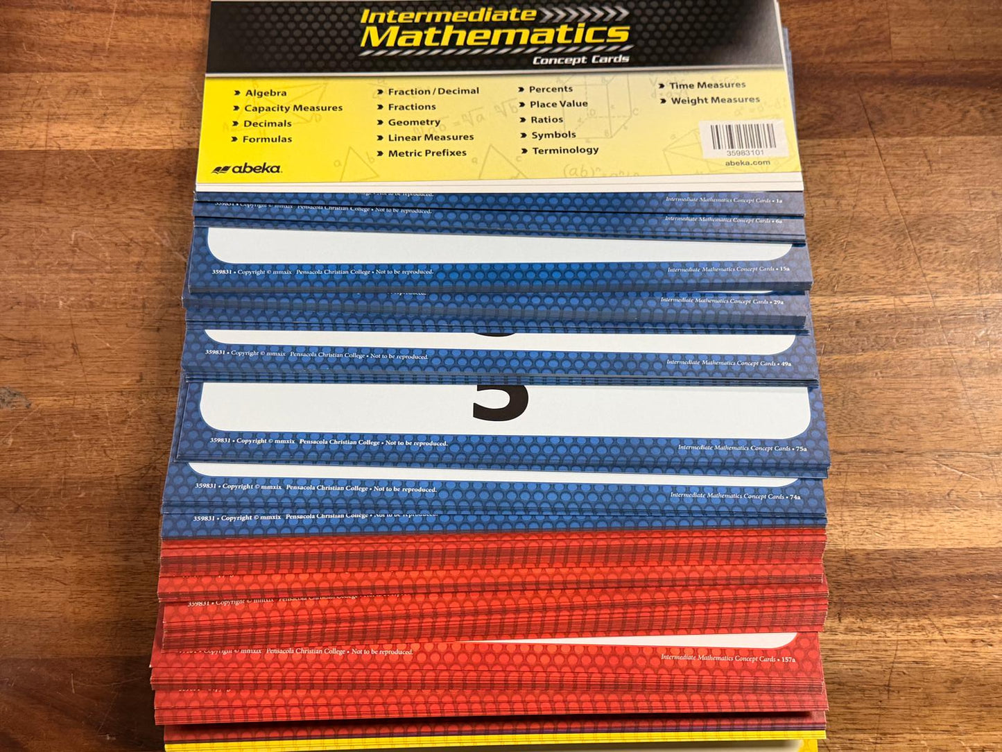 Abeka Intermediate Mathematics Concept Cards
