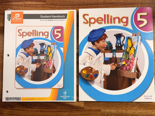 BJU Spelling 5 LOT of 2 Worktext & Handouts 2nd Ed