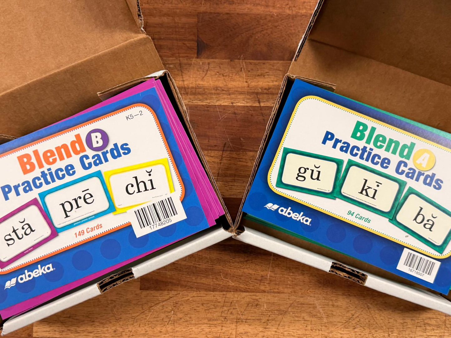 Abeka Blend A and Blend B Practice Cards