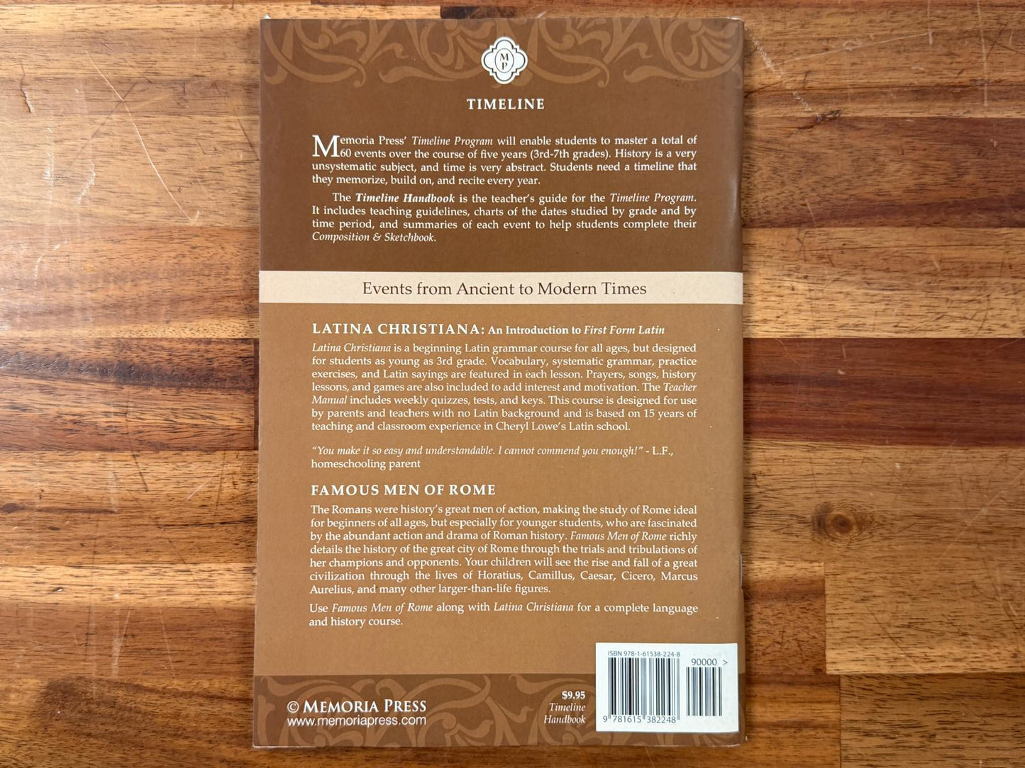 Memoria Press Timeline Handbook - Ancient to Modern