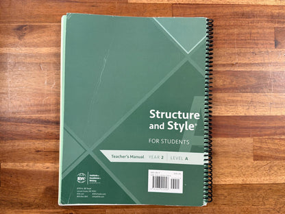 IEW Structure and Style for Students Year 2 Level A TM