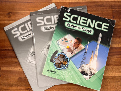 Abeka Science Matter and Energy 2nd Ed LOT of 3