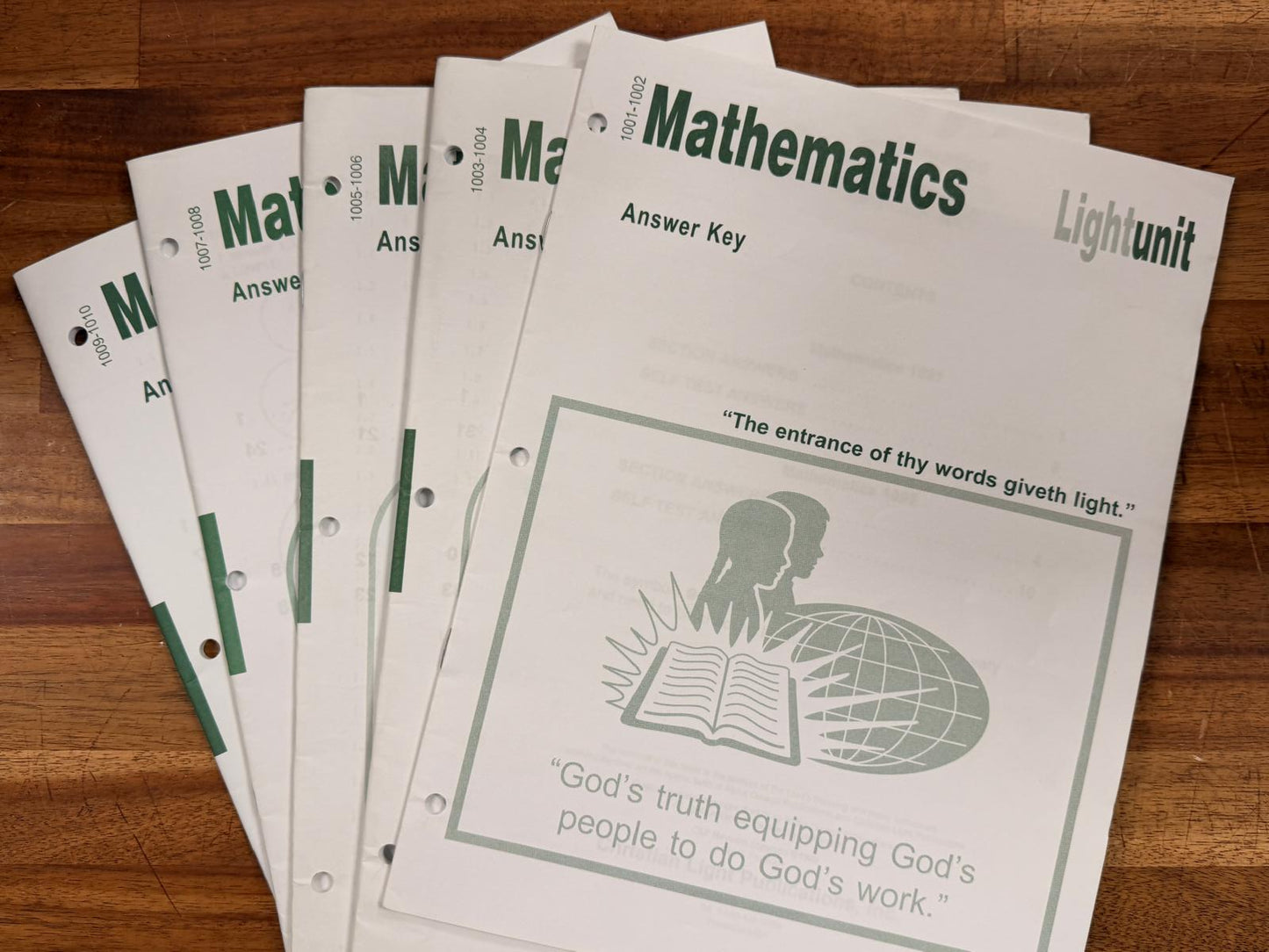 CLE Mathematics Light Unit 1001-1010 Answer Key - VG
